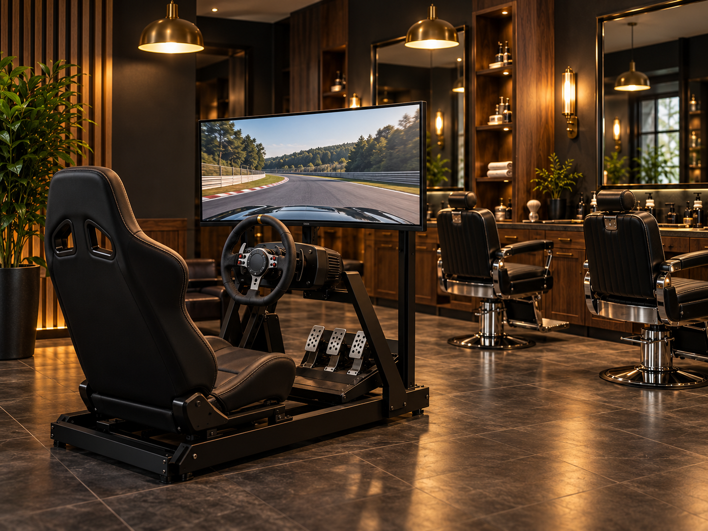Cockpit de simulação de corrida