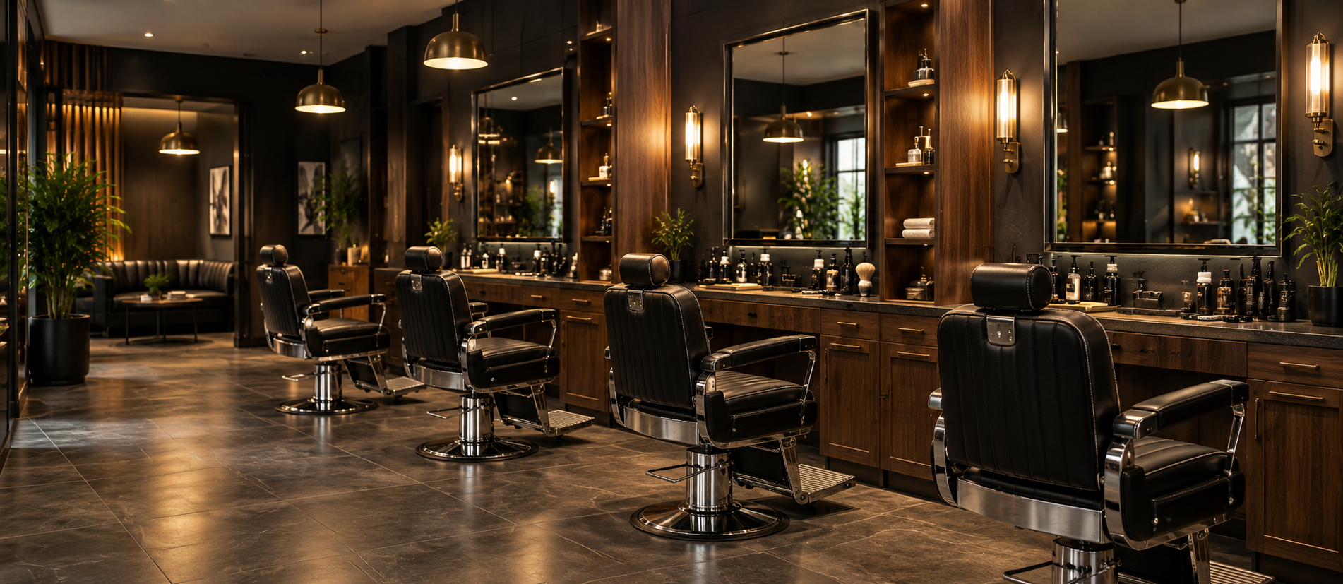Interior da barbearia